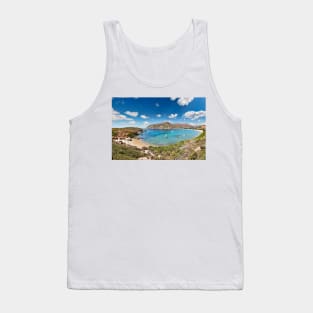 The circular bay of Fellos beach in Andros island, Greece Tank Top